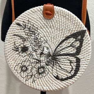 Bali Rattan Crossbody Butterfly Bag